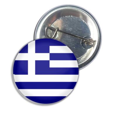 Griechenland Flagge Button Anstecker Pin Anstecker (25, 55 oder 77 mm)