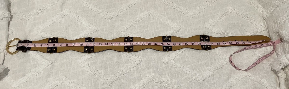 Domenico Vacca Womens Caiman Alligator Rounded Wide Belt 