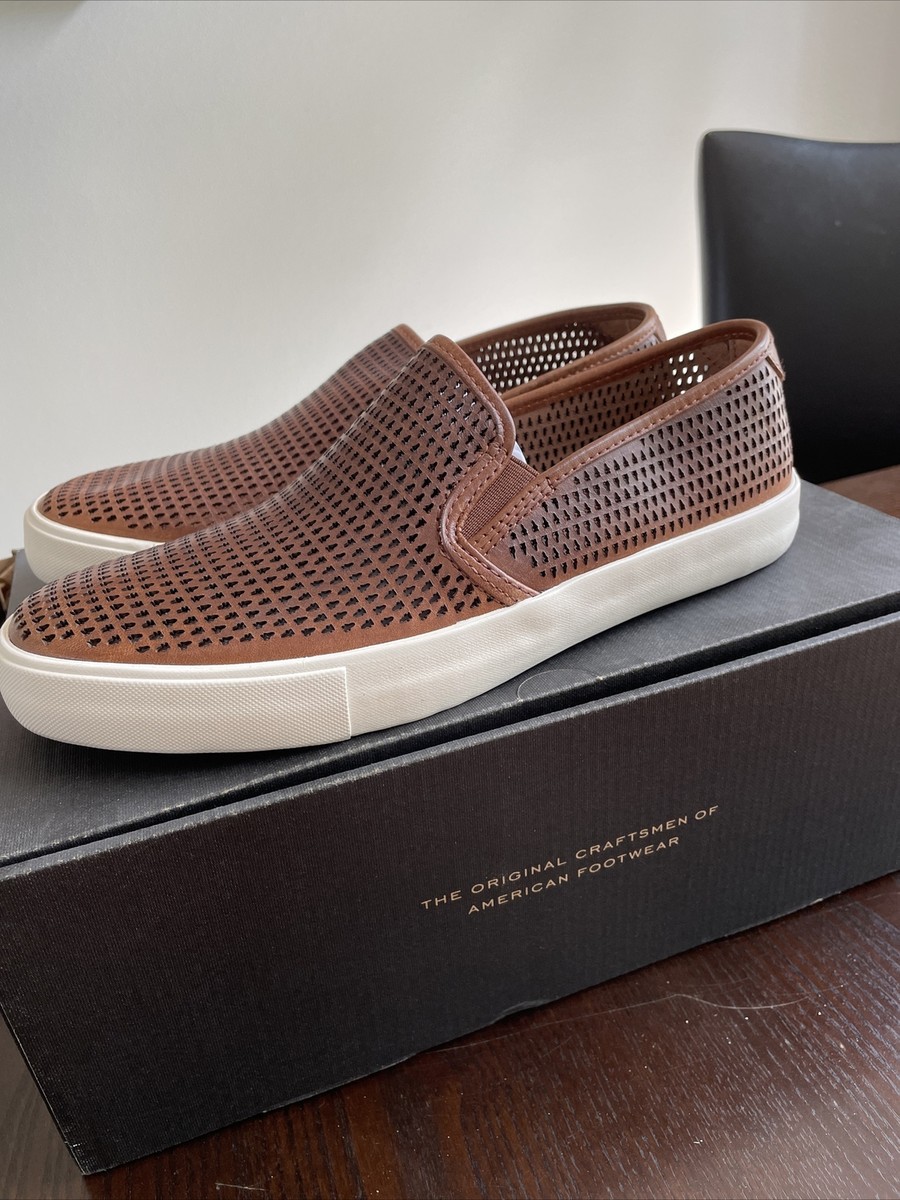 Frye Brett Perforated Slip On, Cognac, Genuine Leather, Size  display picture 1