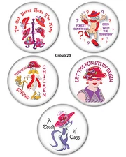 #23 FUN BUTTON / MAGNET GREAT GIFT PARTY FAVOR FOR RED HAT LADIES OF SOCIETY
