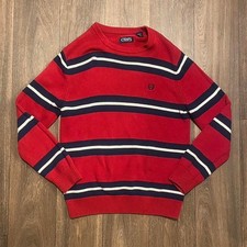 Chaps knit red and blue striped vtg sweater size S