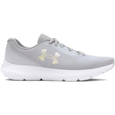 Under Armour Girl's Charged Rogue 4 Running Shoes, Grey/White, 5 Medium Youth US