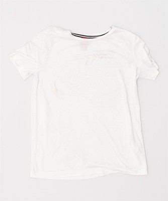Nike Damen Grafik T-Shirt Oberteil UK 10 Small cremeweiß Polyester RS45