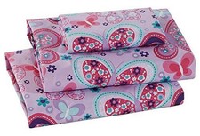 Sheet Set for Girls/Teens Lavender Butterfly Pattern Purple Turquoise New 