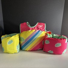 Child's Speedo Life Jacket 30lbs -50lbs US Coast Guard Approval Clouds Rainbow