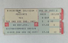 1977 Yes Concert Ticket Stub Cincinnati Ohio Riverfront Coliseum
