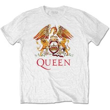 Queen White Crest Freddie Mercury Brian May officiel T-shirt Hommes unisexe