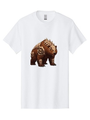 Bone-Bear Mens Graphic Tee, 100% Cotton, Casual Summer Wear