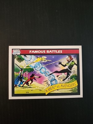 #99 X-MEN vs AVENGERS 1990 Impel Marvel Universe Series 1 FAMOUS BATTLES