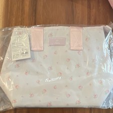 LoveShackFancy x yoobi Floral Tote Zip White Pink Double Handles Lightweight