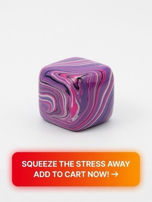 Cotton Candy  Super Squish Tie Dye Stress Cube Fidget Toy ADHD Anxiety Relief