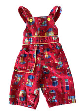 VTG 1970 Sears Red Corduroy Overalls Numbers Size S 15 To 20 Lbs 195