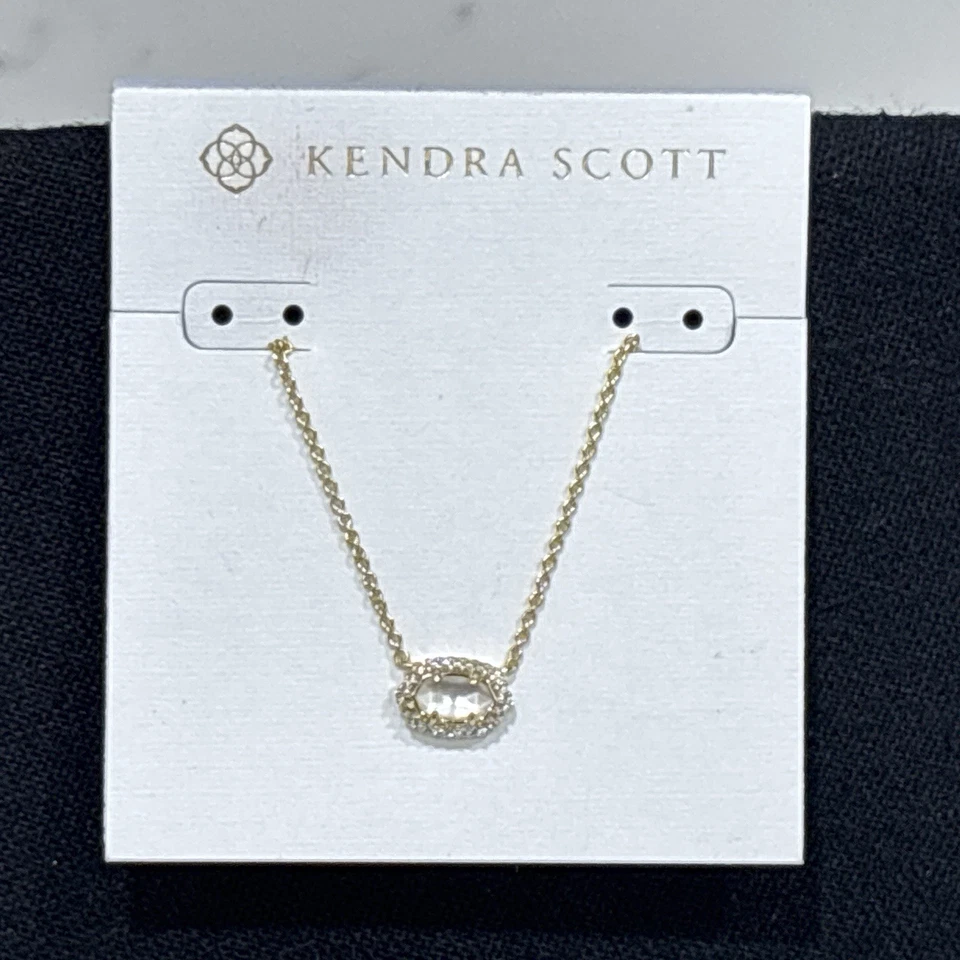 Collar Kendra Scott Chelsea Madreperla Circonita cúbica Colgante Tono Dorado NUEVO Foto 3 de 4