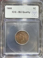 1908 Small Cents Indian Head ICG BU Quality IDC Verified