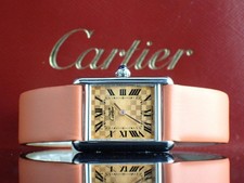 Cartier Must Tank SM 2003 Christmas Limited Model Orange Belt with Box and Paper 12
