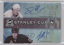 2009 The Cup Stanley Signatures Dual 10/25 Evgeni Malkin Jordan Staal Auto 0i5j
