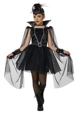 Dark Majesty Child Costume Dress With High Collar Cape Headpiece 3025-007
