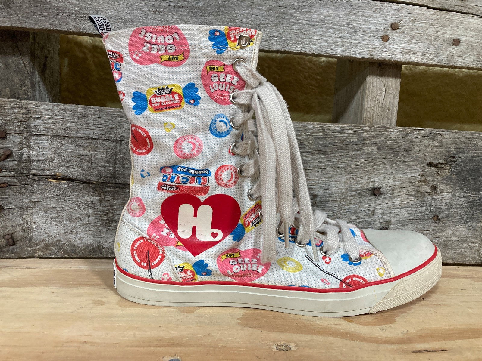 Harajuku Lovers High Top Shoes - Womens 9.5 - Gwen Stefani - Hearts Candy