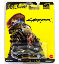 Hot Wheels 2025 Quadra Turbo-R V-Tech Black Pop Culture Cyberpunk Diecast 1:64