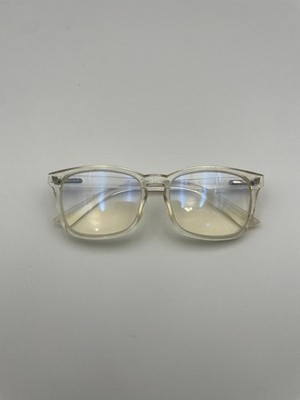 Henotin Unisex Transparent Reading Glasses Square Full Rim Lightweight +2.75