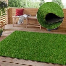 Realistic Artificial Turf Grass, 3 FT X 5 FT Artificial Synthetic Fake Grass,...