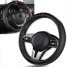 For Toyota Carbon Fiber Leather Car Steering Wheel Cover Anti Slip Accessories