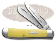 Case xx Granddaughter's First Mini Trapper Knife Yellow Delrin Stainless Pocket
