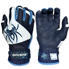 Spiderz 2025 PRO PREMIER Adult Baseball Batting Gloves - Navy/Columbia/White - L