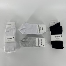 14 PAIRS Cotton:On Women's Assorted Sock LOT Low Cut Ankle Crew Black White Grey