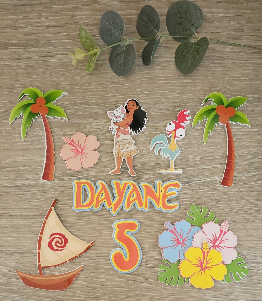 Personalised Moana Cake Topper, Birthday Decorations, 3D