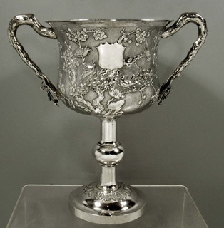 Chinese Export Silver Trophy Cup c1880 WOSHING SHANGHAI