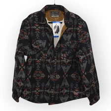 NEW Medium Jachs Sherpa Lined Wool Jacket Shacket ShirtJac JacShirt Black Aztec