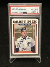 2005 Topps Justin Verlander Signed Rookie RC Tigers Astros PSA 8/10 Autograph