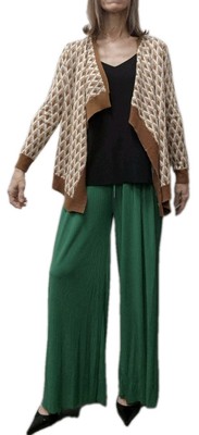 PEACE DOVE CARDIGAN ONE SIZE Acryl & Wollmischung vorne offen Retro Ecru Gold Neu mit Etikett