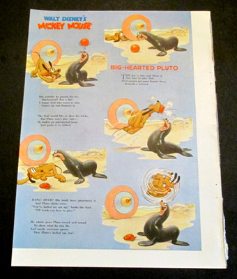 Walt Disney's Mickey Mouse Pluto VTG Print Ad Backside Alexander Smith Carpet