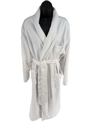 Monarch Cypress White Terry Lined Long Sleeved Long Length Wrap Spa Plush Robe