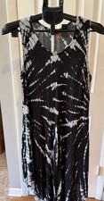 Women’s Sakkas Sleeveless Tie-Dye Rayon Tank Dress Free Size (OS) Boho Black