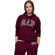 GAP Women's Hoodie Sweatshirt LARGE Ruby Wine Pull-On Long Sleeve Classic-Fit