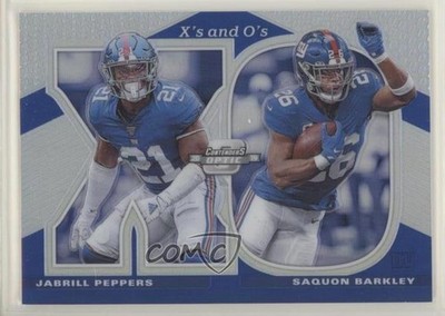 2019 Panini Contenders Optic Blue Prizm 60/99 Jabrill Peppers Saquon Barkley 0c6