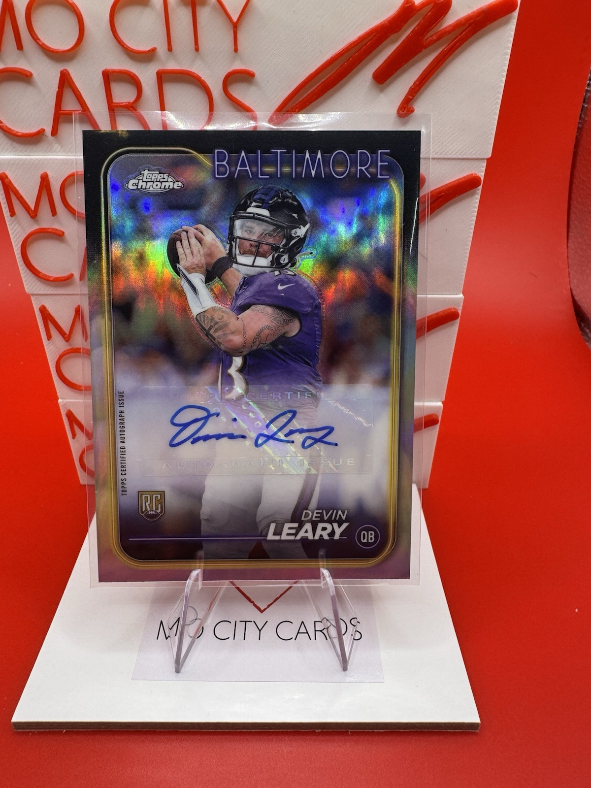 Devin Leary Topps Chrome Rookie Autographs Variations #RADLE Base