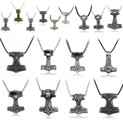 #ad Norse Vikings Thor#x27;s Hammer Mjolnir Scandinavian Rune Amulet Necklace Stainless $27.99