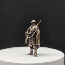 Mini Estatua de Soldado de Bronce Segunda Guerra Mundial Infantería Militar Estatuilla Metal Guerra Artesanía Decoración