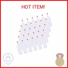 Bekith 30 Pack Small Plastic Squeeze Condiment Bottles with Red Tip Cap, 4 Ounce