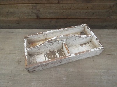 Vintage rustikal Holz Garten Blumen Schuppen offen Caddy Trug Samen Handwerkzeugkasten
