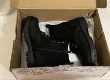 Image of New Clarks Boys Girls UK 10 Fit G EUR 28 Black Heath Chard K Leather Ankle Boots