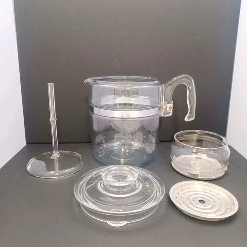 VTG Pyrex Flameware Glass Coffee Maker Pot Percolator 9-Cup 7759 COMPLETE