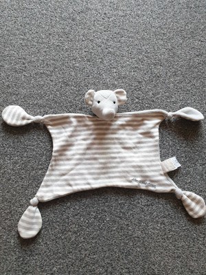 Jojo Maman Bebe Comforter Grey Striped Elephant Doudou Blanket Plush Soft Toy Ebay