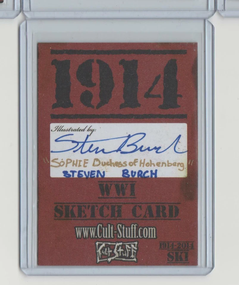 1914 WAR ILLUSTRATED TRADING CARD SOPHIE DUCHESS HOHENBERG SKETCH STEVEN BURCH B - Image 2 of 2