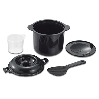Dretec Kakusei Microwave Rice Cooker with Binchotan Charcoal ChibiKurochan