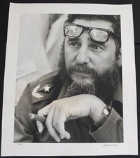 Liborio Noval Signed 1977 #1/5 Large Photograph Fidel Castro & Cigar 24
